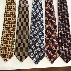 5 Ermenegildo Zegna Silk Tie Lot Bundle